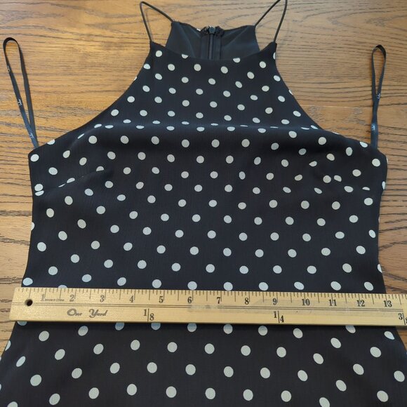 LuLu's Black‎ White Polka Dot Sleeveless Midi Dress Layered Ruffle high low sz S - Picture 15 of 16